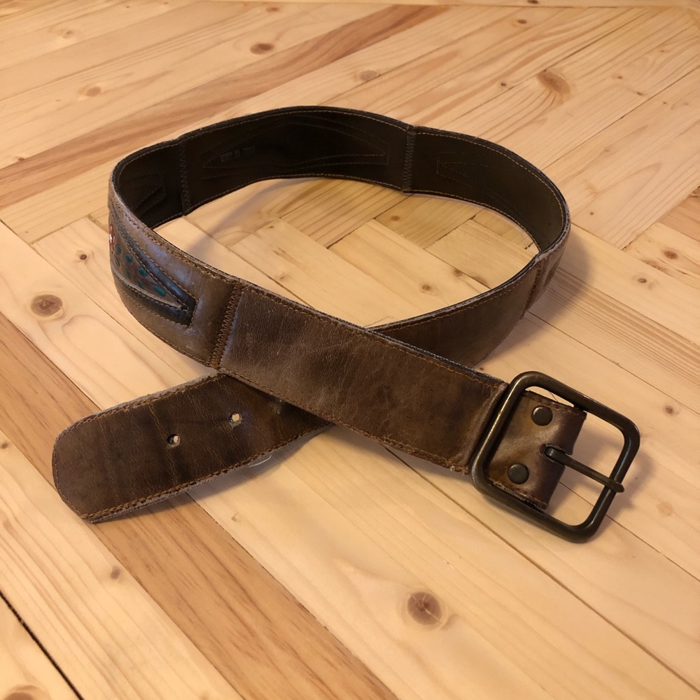 Haitian Leather Belt Hand Painted